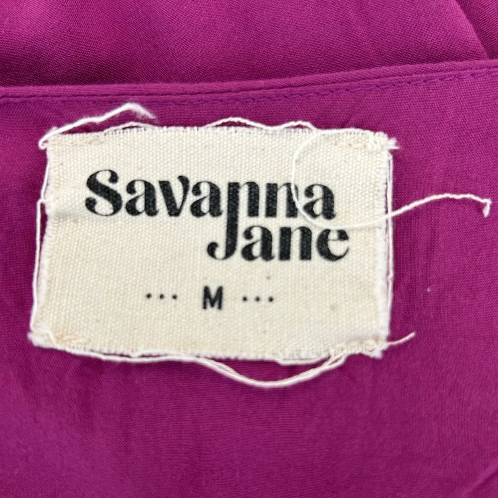 Savanna Jane Shirt Embroidery Floral Purple Women's Top Festival Boho Size Med - Picture 9 of 10